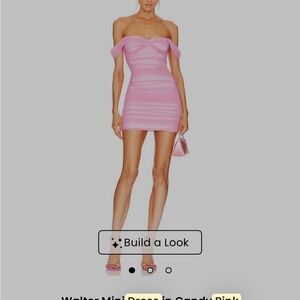 Norma Kamali Candy Pink Off-Shoulder Mini Dress